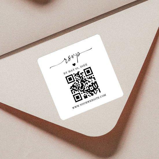 QR Code RSVP Sticker | Square Return Label