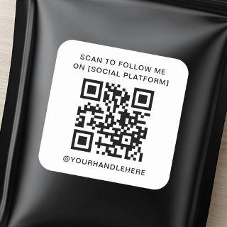 QR code scan to follow me on social media platform Square Sticker