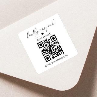 QR Code Square Return Label | RSVP Sticker