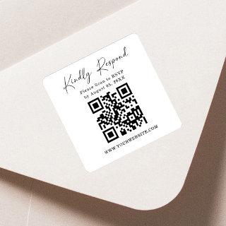 QR Code Square Return Label | RSVP Sticker
