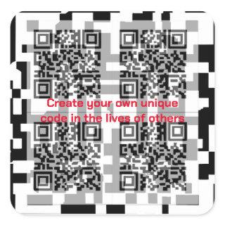 QR Code Square Sticker