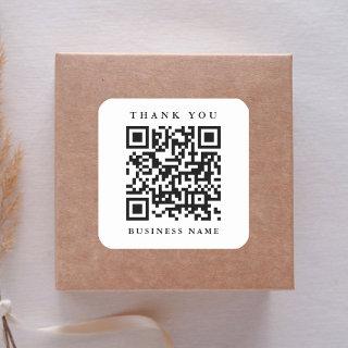 QR Code Website Link Thank You Business  Square Sticker