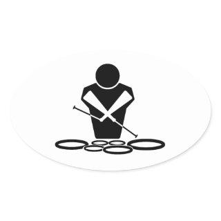 Quads - Tenor Drums - Toms Oval Sticker