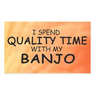 Quality Time Banjo Rectangular Sticker