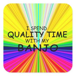 Quality Time Banjo Square Sticker