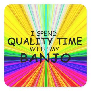 Quality Time Banjo Square Sticker