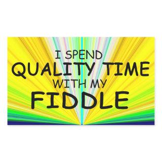 Quality Time Fiddle Rectangular Sticker