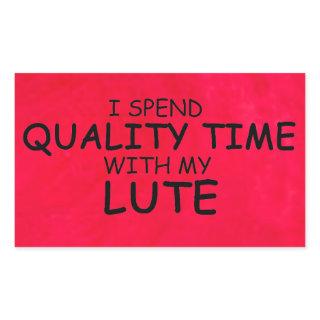 Quality Time Lute Rectangular Sticker