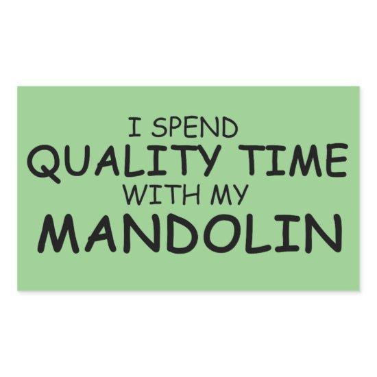 Quality Time Mandolin Rectangular Sticker