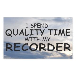 Quality Time Recorder Rectangular Sticker