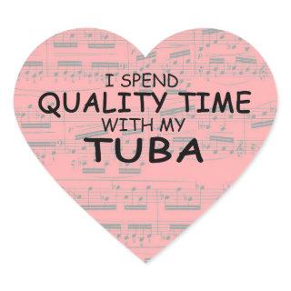 Quality Time Tuba Heart Sticker