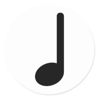 Quarter Note with Stem Facing Up Classic Round Sticker