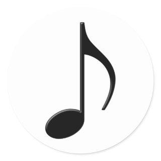 Quaver - Eighth Note Music Symbol Classic Round Sticker