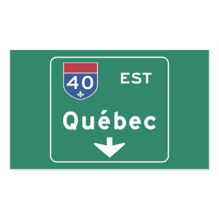 Quebec, Canada Road Sign Rectangular Sticker