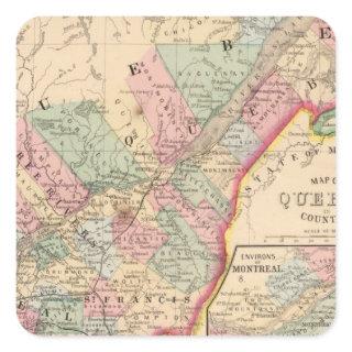 Quebec Map by Mitchell Square Sticker