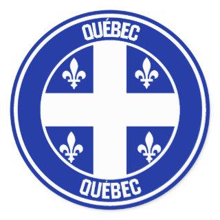 Quebec Round Emblem Classic Round Sticker