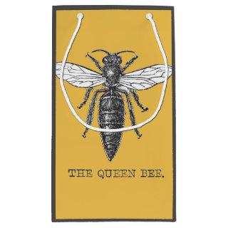 Queen Bee Bug Insect Antique Illustration Small Gift Bag