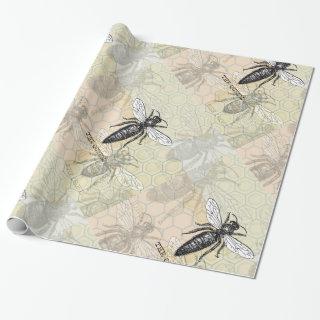 Queen Bee Bug Insect Antique Illustration
