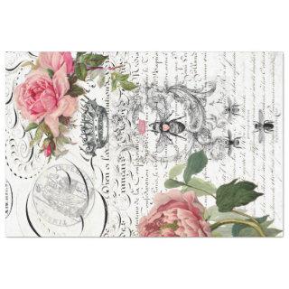 Queen Bee Floral Script Decoupage Sheet