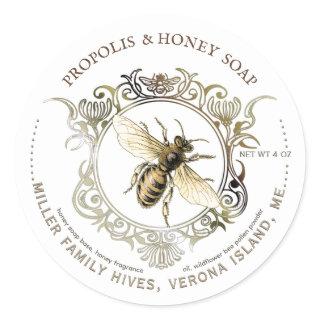 Queen Bee Gold Ornate Frame HONEY SOAP Label