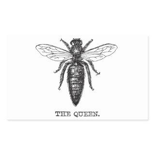 Queen Bee Illustration Classic Drawing Rectangular Sticker