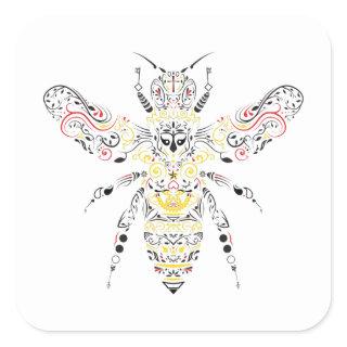 queen bee square sticker