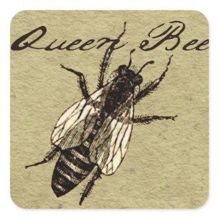 Queen Bee Wildlife Bug Insect Square Sticker