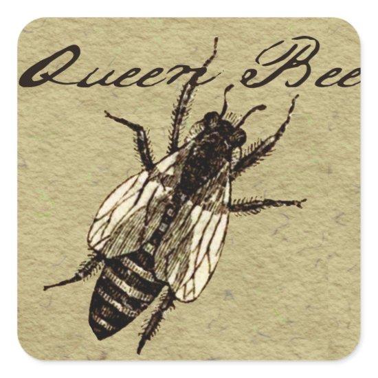 Queen Bee Wildlife Bug Insect Square Sticker