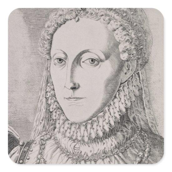 Queen Elizabeth I (1533-1603), c.1572-75 (engravin Square Sticker