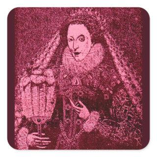 Queen Elizabeth I in pink Square Sticker