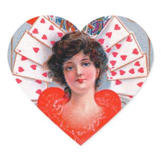 QUEEN OF HEARTS ,Valentine's Day Heart Sticker