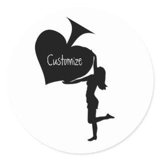 Queen of Spades Holding Black Ace Thunder_Cove Classic Round Sticker