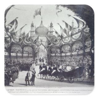 Queen Victoria's first visit to Brighton Square Sticker