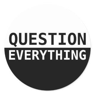 Question Everything Classic Round Sticker