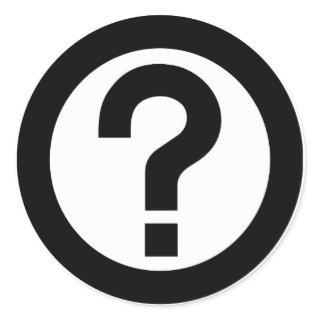 Question Mark Ask Query Symbol Punctuation Classic Round Sticker