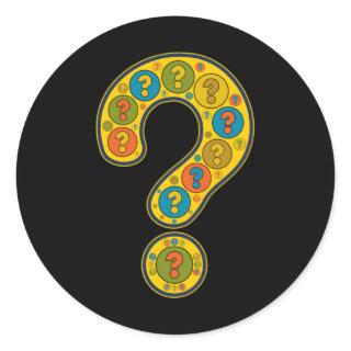 Question Mark Yellow Artful Image Punctuation Classic Round Sticker