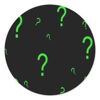 Question Marks Classic Round Sticker