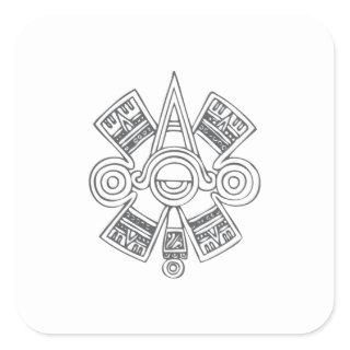 Quetzalcoatl Aztec Art Square Sticker