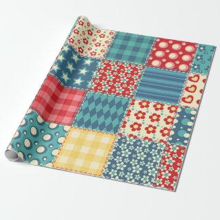 Quilt seamless pattern. Vintage patchwork backgrou