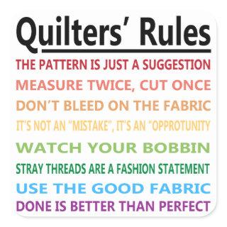 Quilters' Rules Square Sticker