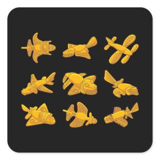 QUIMBAYA AIRPLANE Ancient Alien Theorist Quimbaya Square Sticker