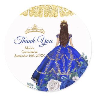 Quinceañera Royal Blue Thank You for being here Cl Classic Round Sticker