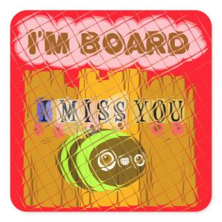Quirky Bee Art Print Square Sticker