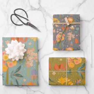 Quirky Botanicals 3 pack Gift Wrap