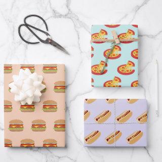 Quirky Fast Food Burger Pizza and Hot Dog Patterns  Sheets