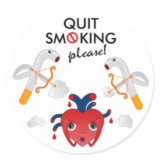 Quit smoking please campaign classic round sticker