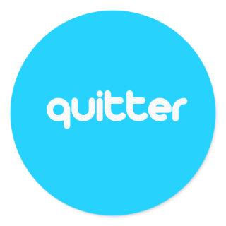 quitter classic round sticker