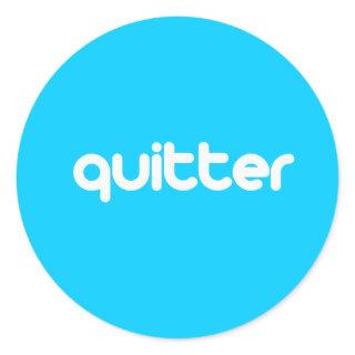 quitter classic round sticker