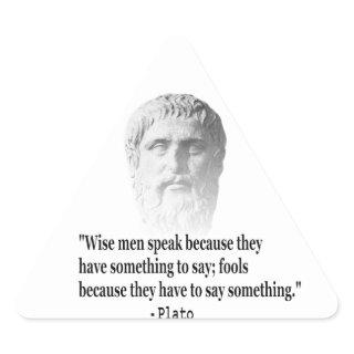 Quote By Plato Triangle Sticker