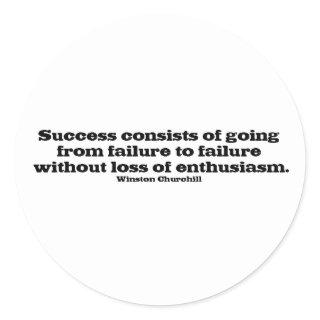 Quote for Success Classic Round Sticker